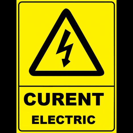 Placuta de avertizare pentru curent electric